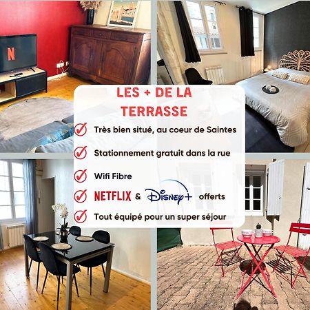 La Terrasse - Parking Gratuit - Fibre - Rdc - Centre Ville Saintes Luaran gambar